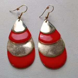 Red And Gold Earrings